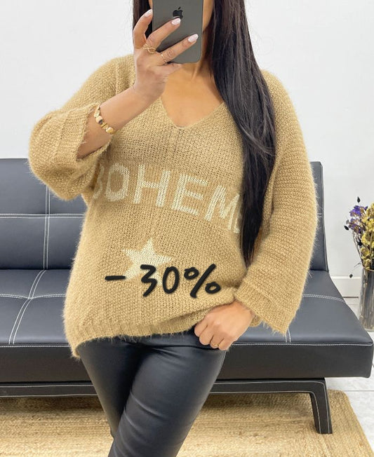 PULLOVER BOHEME LUREX MANCHES 3/4