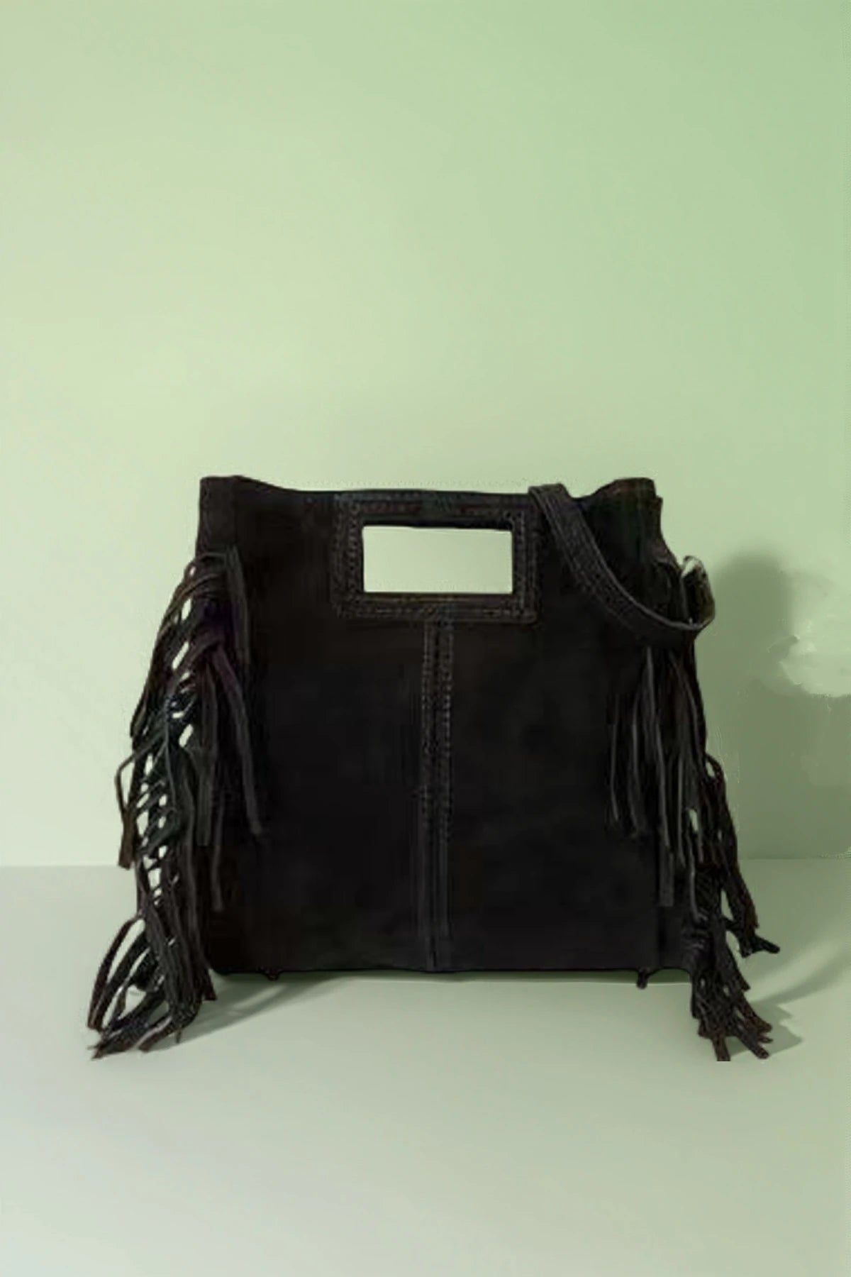 SAC A MAIN BANDOULIERE CROUTE DE CUIR